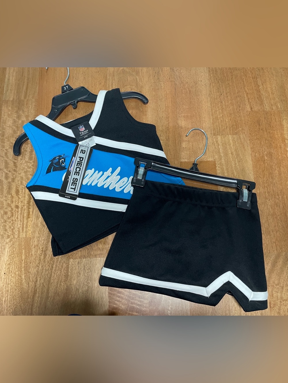 NWT NFL Carolina Panthers Toddler Cheerleader Set Size 2T - 2 Piece Uniform